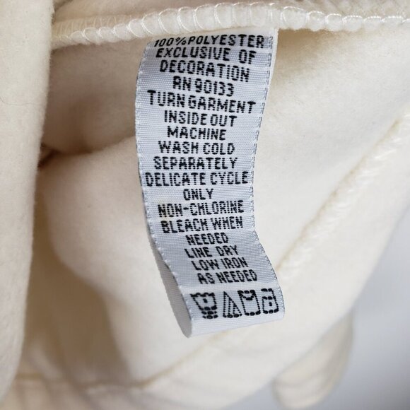 Bob Mackie Embroidered Sleeve Jacket Cream Ivory Fleece Wearable Art Size Small - Picture 7 of 9